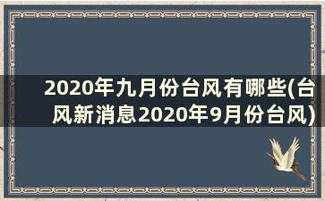 2020年九月份台风有哪些(台风新消息2020年9月份台风)