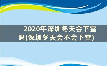2020年深圳冬天会下雪吗(深圳冬天会不会下雪)