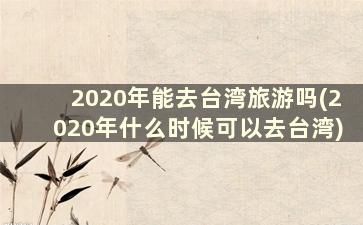 2020年能去台湾旅游吗(2020年什么时候可以去台湾)