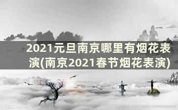 2021元旦南京哪里有烟花表演(南京2021春节烟花表演)