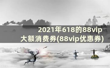 2021年618的88vip大额消费券(88vip优惠券)
