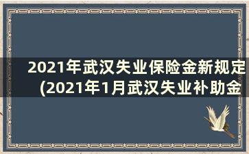 2021年武汉失业保险金新规定(2021年1月武汉失业补助金什么时候发放)