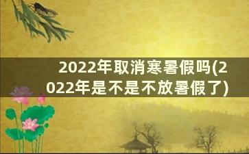 2022年取消寒暑假吗(2022年是不是不放暑假了)