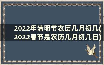 2022年清明节农历几月初几(2022春节是农历几月初几日)