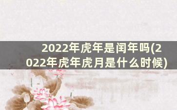 2022年虎年是闰年吗(2022年虎年虎月是什么时候)