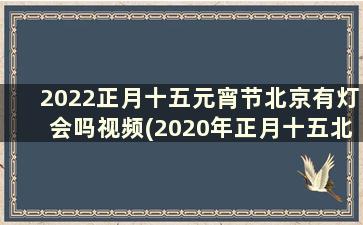 2022正月十五元宵节北京有灯会吗视频(2020年正月十五北京元宵灯会)