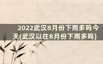 2022武汉8月份下雨多吗今天(武汉以往8月份下雨多吗)
