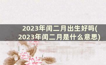 2023年闰二月出生好吗(2023年闰二月是什么意思)