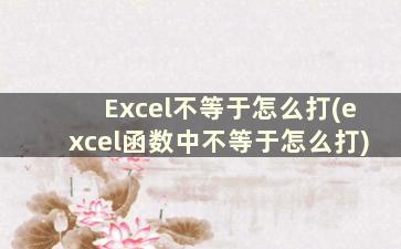 Excel不等于怎么打(excel函数中不等于怎么打)