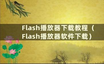 Flash播放器下载教程（Flash播放器软件下载）