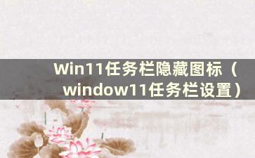 Win11任务栏隐藏图标（window11任务栏设置）
