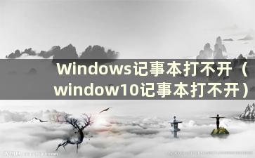 Windows记事本打不开（window10记事本打不开）