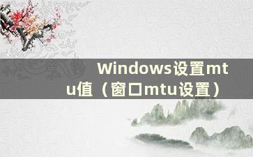 Windows设置mtu值（窗口mtu设置）