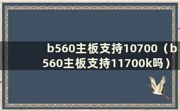 b560主板支持10700（b560主板支持11700k吗）