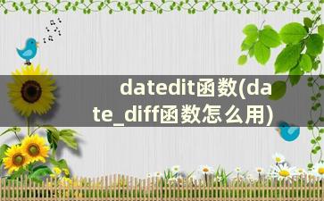 datedit函数(date_diff函数怎么用)