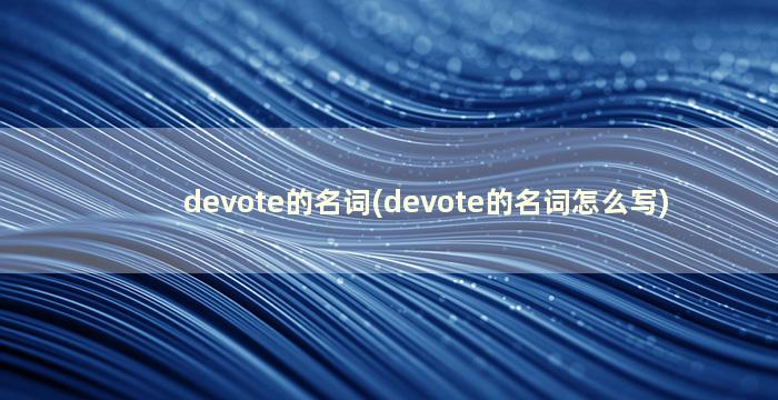 devote的名词(devote的名词怎么写)