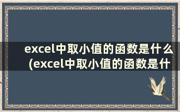 excel中取小值的函数是什么(excel中取小值的函数是什么公式)