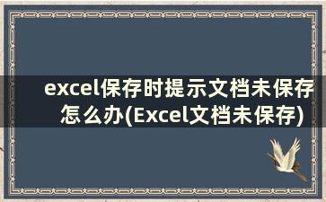 excel保存时提示文档未保存怎么办(Excel文档未保存)