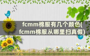 fcmm棉服有几个颜色(fcmm棉服从哪里扫真假)