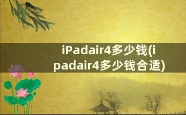 iPadair4多少钱(ipadair4多少钱合适)