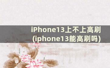 iPhone13上不上高刷(iphone13能高刷吗)