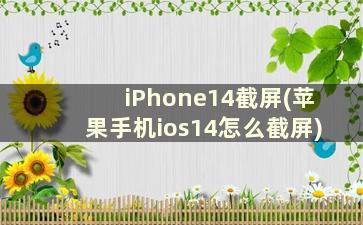 iPhone14截屏(苹果手机ios14怎么截屏)