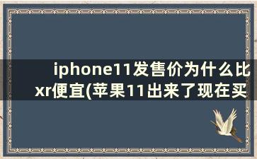 iphone11发售价为什么比xr便宜(苹果11出来了现在买xr合适吗)