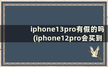 iphone13pro有假的吗(iphone12pro会买到假的吗)