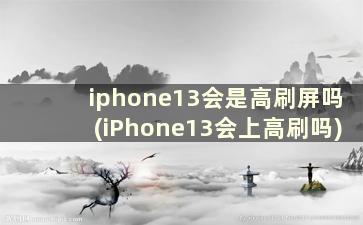 iphone13会是高刷屏吗(iPhone13会上高刷吗)