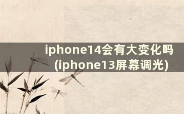 iphone14会有大变化吗(iphone13屏幕调光)
