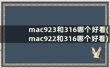mac923和316哪个好看(mac922和316哪个好看)
