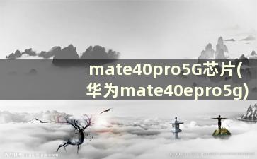 mate40pro5G芯片(华为mate40epro5g)