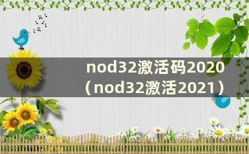 nod32激活码2020（nod32激活2021）