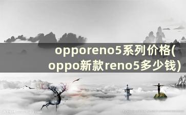 opporeno5系列价格(oppo新款reno5多少钱)