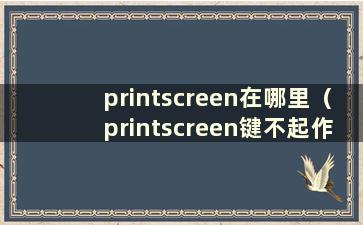 printscreen在哪里（printscreen键不起作用）