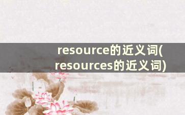 resource的近义词(resources的近义词)