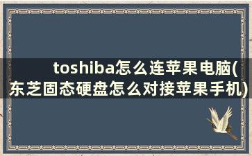 toshiba怎么连苹果电脑(东芝固态硬盘怎么对接苹果手机)