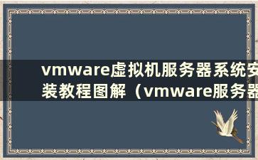 vmware虚拟机服务器系统安装教程图解（vmware服务器虚拟机安装linux教程）