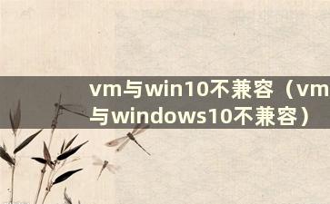 vm与win10不兼容（vm与windows10不兼容）