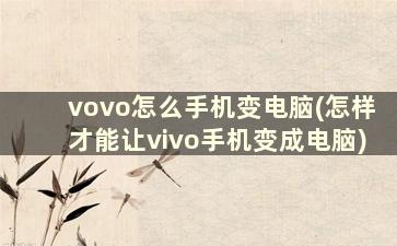vovo怎么手机变电脑(怎样才能让vivo手机变成电脑)