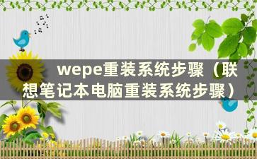 wepe重装系统步骤（联想笔记本电脑重装系统步骤）