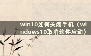 win10如何关闭手机（windows10取消软件启动）