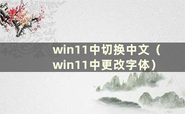 win11中切换中文（win11中更改字体）