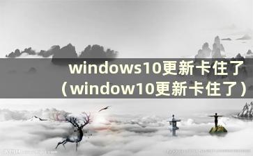 windows10更新卡住了（window10更新卡住了）