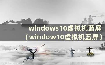 windows10虚拟机蓝屏（window10虚拟机蓝屏）
