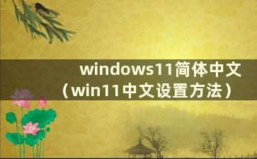 windows11简体中文（win11中文设置方法）