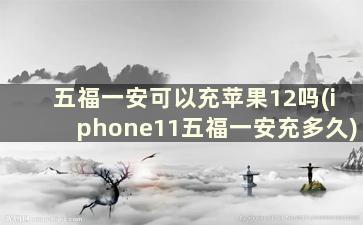 五福一安可以充苹果12吗(iphone11五福一安充多久)