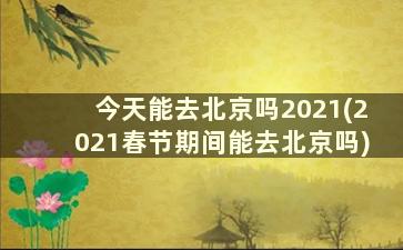 今天能去北京吗2021(2021春节期间能去北京吗)