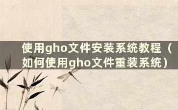 使用gho文件安装系统教程（如何使用gho文件重装系统）