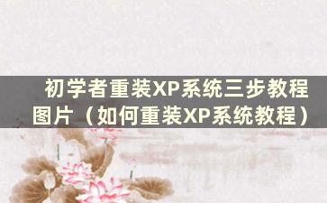 初学者重装XP系统三步教程图片（如何重装XP系统教程）